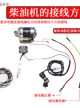 风冷柴油机微耕机发电机配件17317y8/186/188/192启动电机原厂马