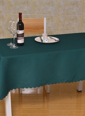 加厚墨绿色会g议台布酒店桌布长方形平纹布纯色红色白色蓝色桌裙