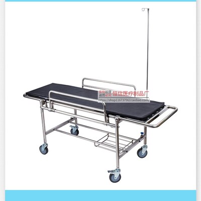 加厚不锈钢医用担架车抢救床救护担架床四L小轮平车病人转运急救