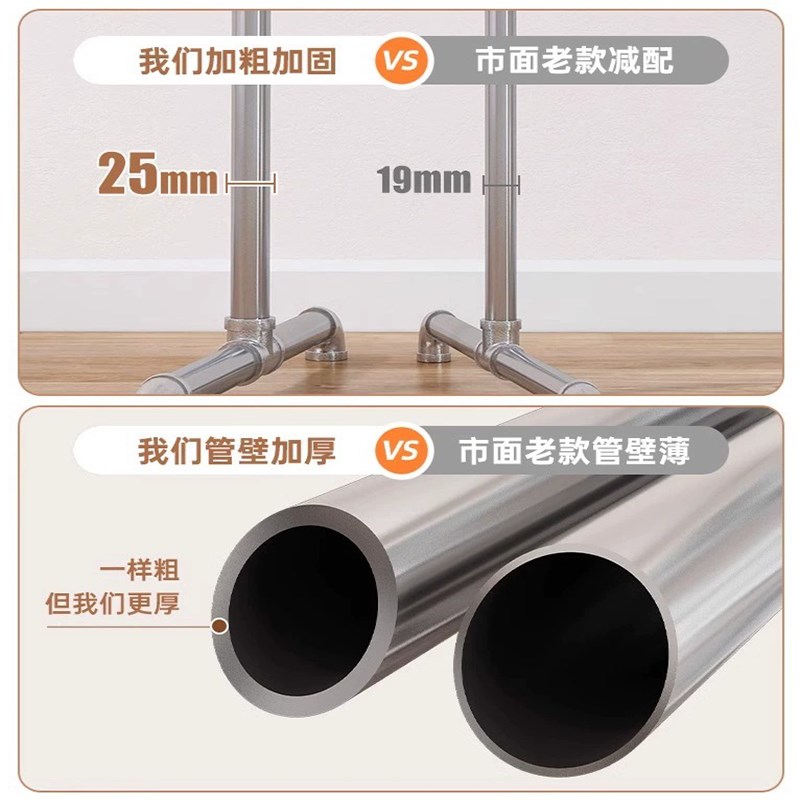 镀锌钢管晾衣架落地阳q台家用卧室挂衣架简易凉挂晒被子户外晾衣