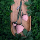 布说 手工刺绣香囊草莓diy材料包香包随身挂件车载挂饰摆件小礼品