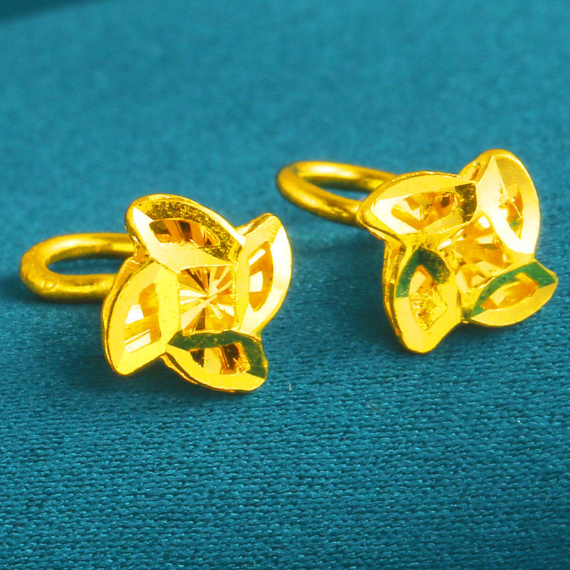 时尚足金耳钉，生日礼物