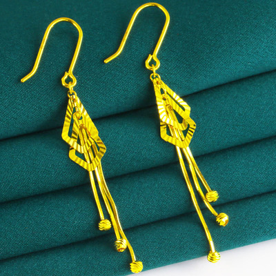 简约纯金耳环9999足金送老婆礼物