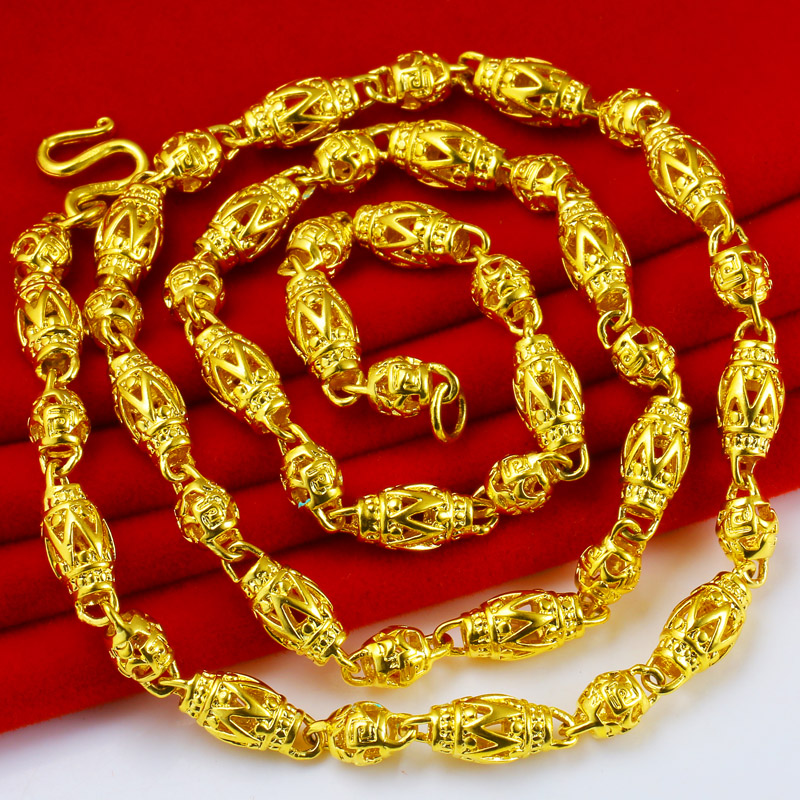 仿真黄金项链9999仿真男女款空心灯笼链子纯金首饰时尚新款