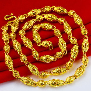 仿真黄金项链9999仿真男女款空心灯笼链子纯金首饰时尚新款