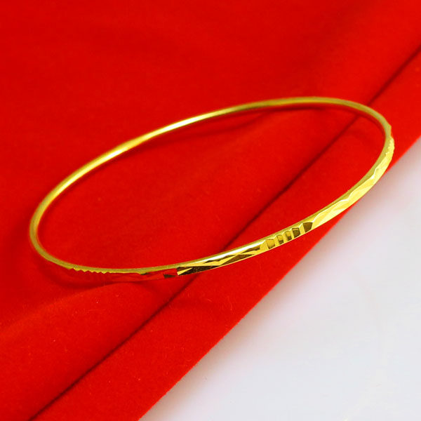 小手镯仿真黄金镯子仿999足金男女款镀金结婚首饰细仿真金手环圈