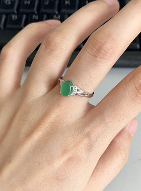 铂金PT950镶玉戒指，送妈妈老婆