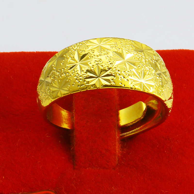 仿真黄金戒指男士满天星999仿金饰品首饰结婚女款仿真金子