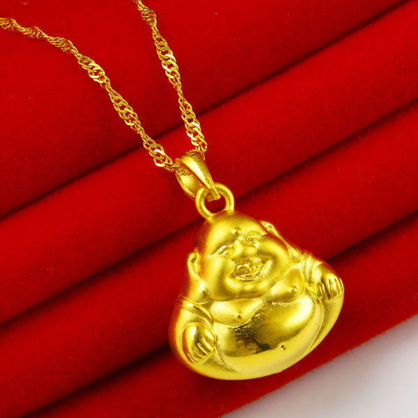 正品黄金项链吊坠9999足金真金佛纯金首饰男女款大小佛坠子送女友