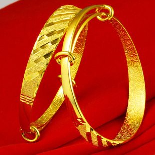 仿真黄金手镯女款9999仿真纯金首饰流星雨收缩口新实心时尚妈妈款