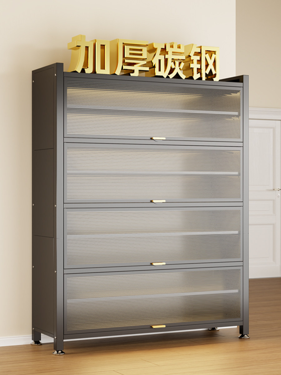家用门钢鞋柜入口入口柜落地式多层隔断大容量防尘储物柜翻转门鞋
