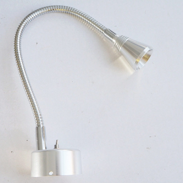 1*3W 220V 床头室内鹅颈软管LED床头壁灯阅床头灯 开关在底座
