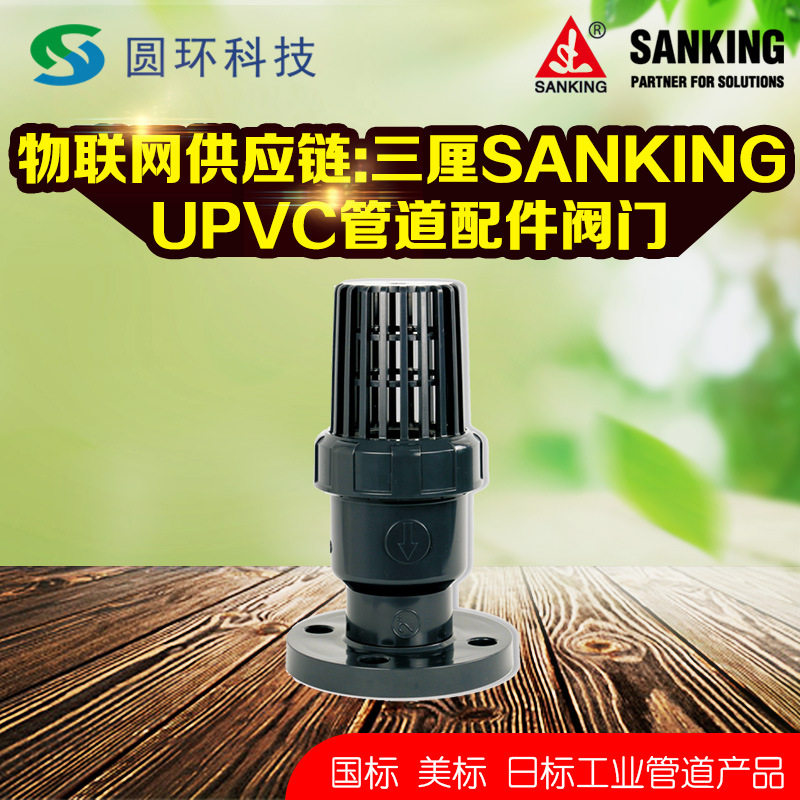 SANKING三厘JIS日标UPVC法兰式单由令活接止回阀英制标PVC逆止阀