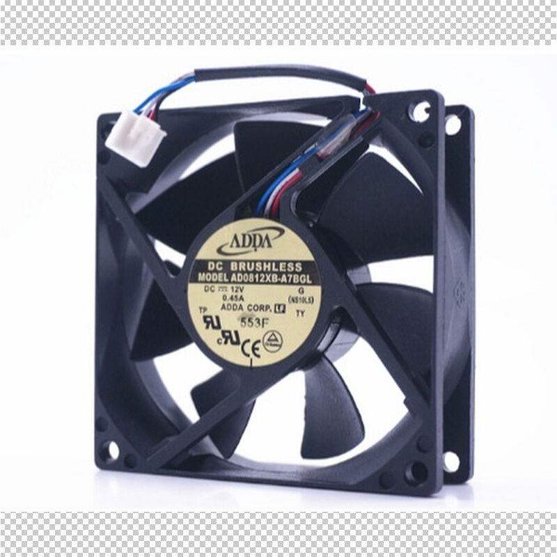 ADDA 协喜 12V 8025四线风扇 AD0812XB-A7BGL 0.45A双滚珠