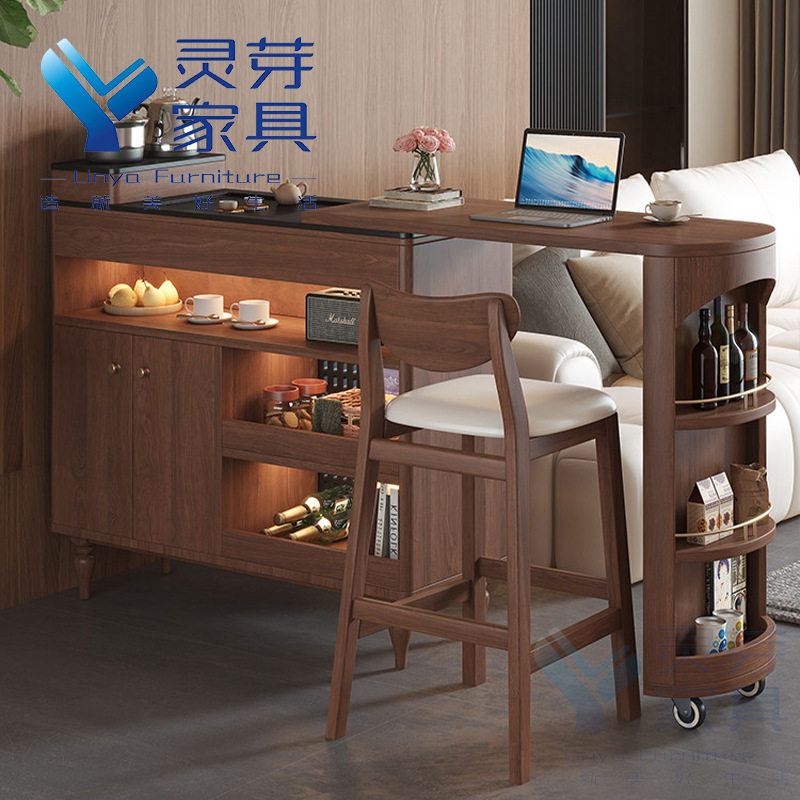 中古风实木吧台桌小户型泡茶