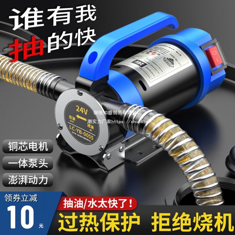 盛牌12V24V220V正反转电动抽油柴油泵小型抽油机加油机自吸泵
