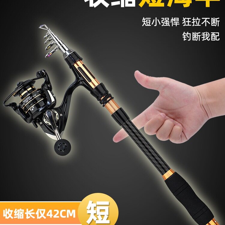 迷你小海竿短节海杆抛竿套装可变节甩竿碳素超硬远投路亚竿