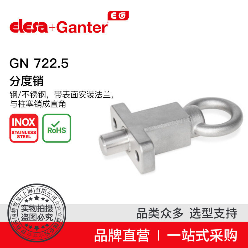 Elesa Ganter伊莉莎冈特 GN 722.5 分度销 带表面安装法兰