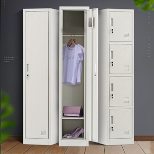 2026单门更衣柜钢制双人铁皮柜员工宿舍家用收纳储物鞋柜窄小夹缝