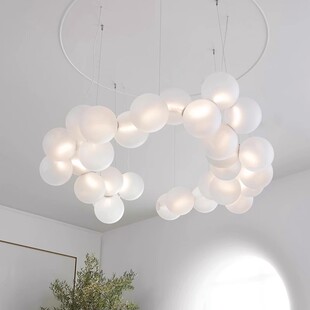 北欧客厅吊灯设计师魔豆艺术创意售楼处样板间餐厅泡泡球卧室吊灯