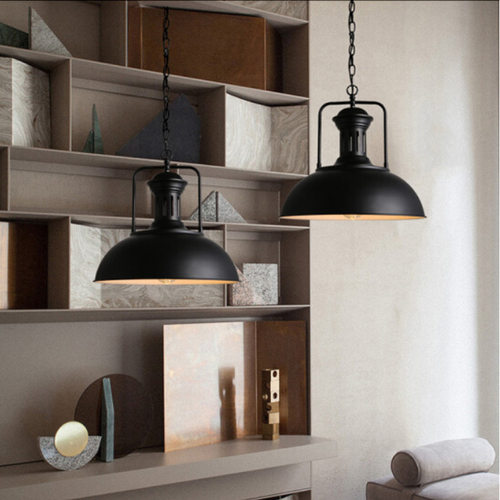 美式loft工业风复古锅盖吊灯网咖酒吧餐厅火锅店吧台灯具个性创意
