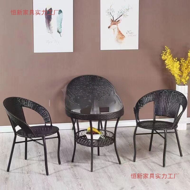 藤编桌椅三五件套阳台休闲桌椅客厅庭院茶几组合室外藤编靠背椅子