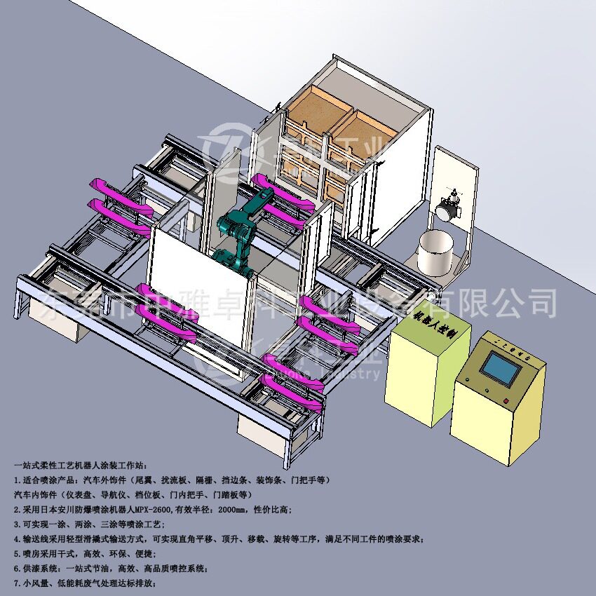 四川汽车门踏板自动喷涂生产线 应用成熟水性漆涂装生产线设备