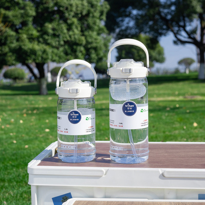 大容量手提户外运动太空杯子女生健身随手双饮吸管水壶男生喝水杯