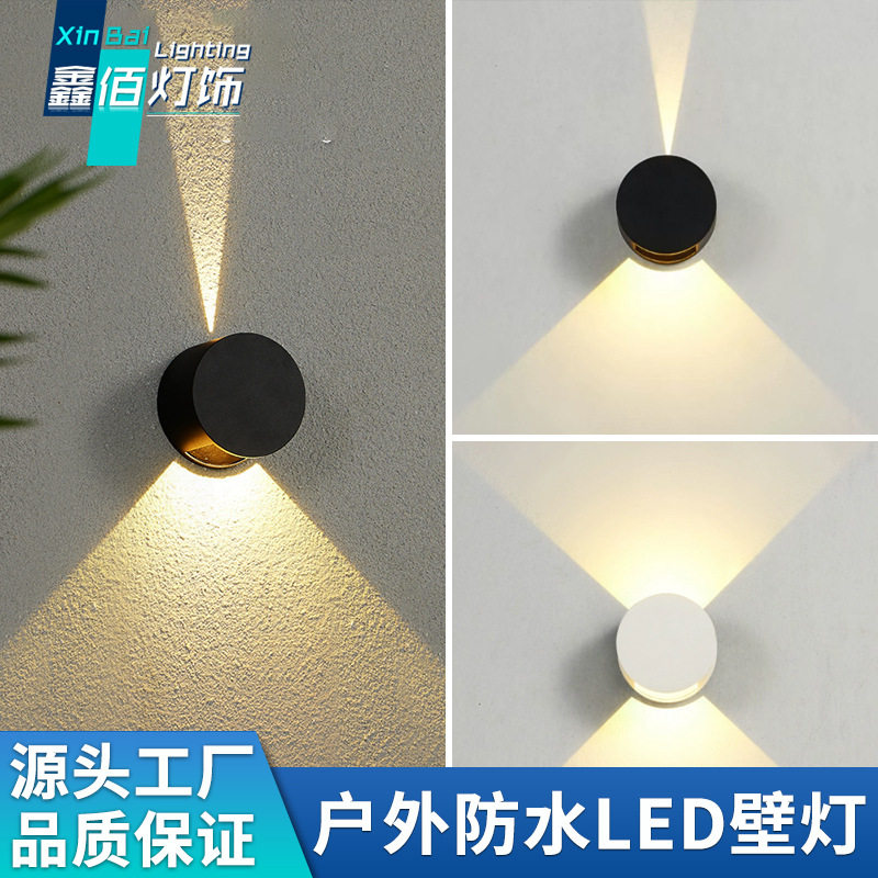 户外防水壁灯现代简约入户造型外墙led门牌灯聚光过道灯阳台壁灯