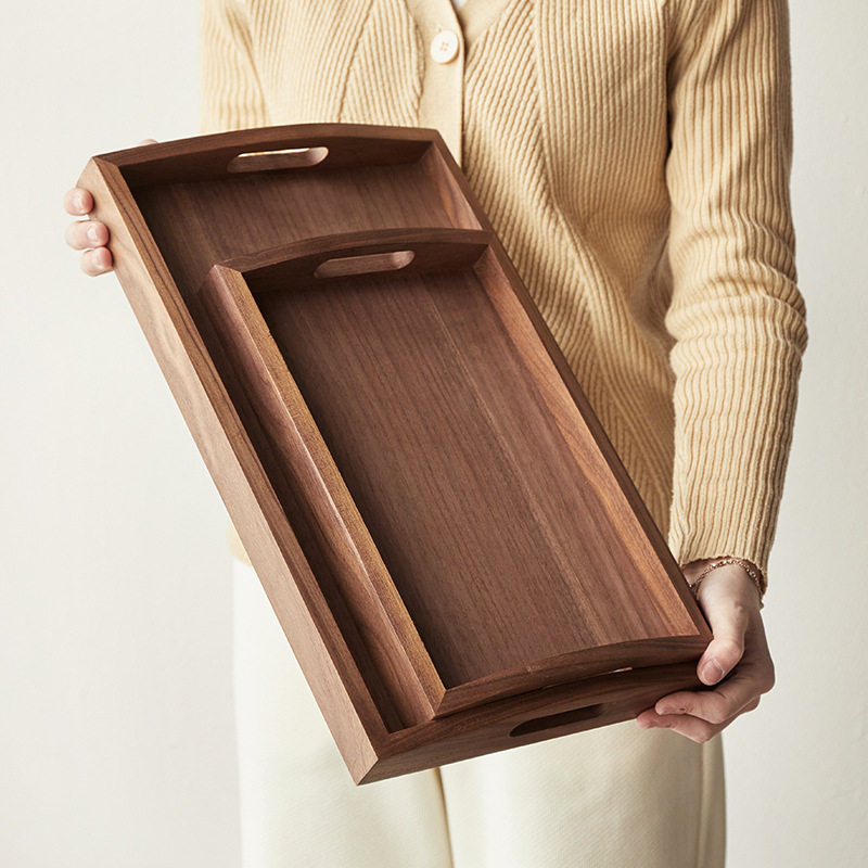 黑胡桃实木托盘日式长方形茶盘木质托盘家用点心盘茶水托盘甜品盘,电子元器件市场,电线扎带/束线带,淘宝优惠券,粉丝福利购,淘宝优惠卷