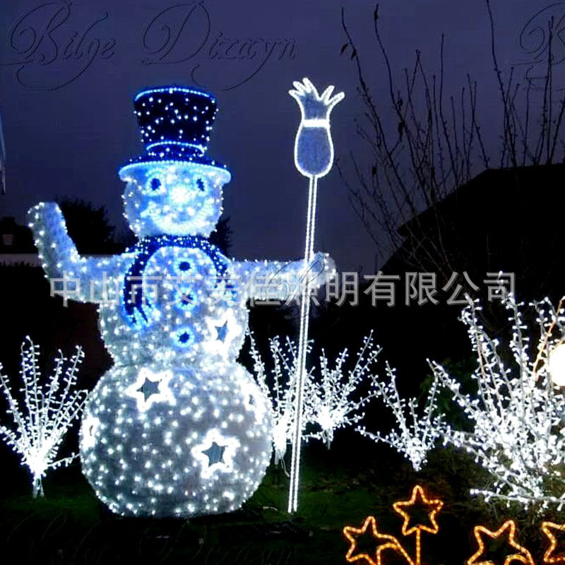 LED梦幻灯光节 圣诞美陈商场户外广场雪人造型装饰灯文旅亮化摆件