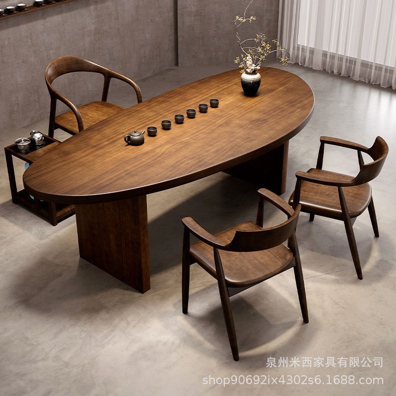 全实木阳台泡茶桌客厅接待会客异形茶台茶办公室室茶桌茶座椅一套