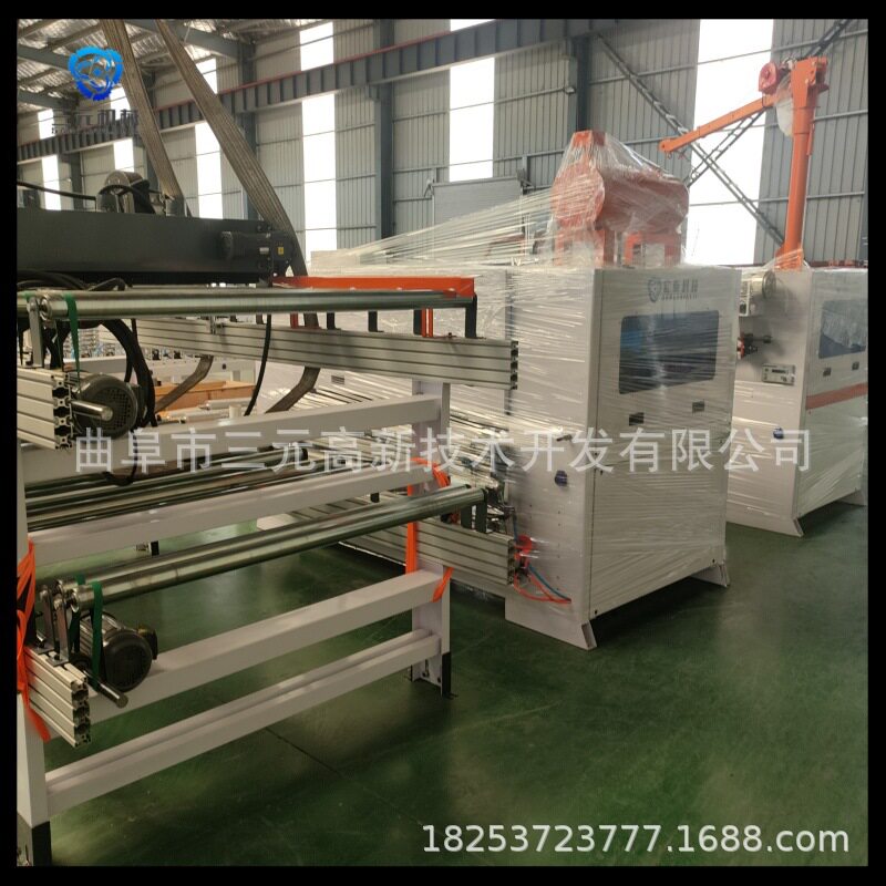 龙门上下料防撞隔音冰火板贴面机 聚酯纤维吸音板布艺皮革平贴机