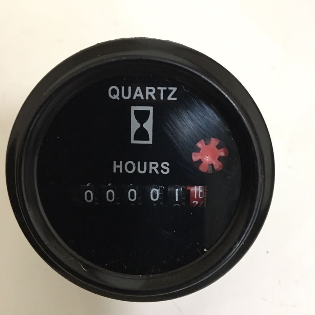 机械滚动计时表52mm圆形车载用通电计时9-32v不归零累加计时