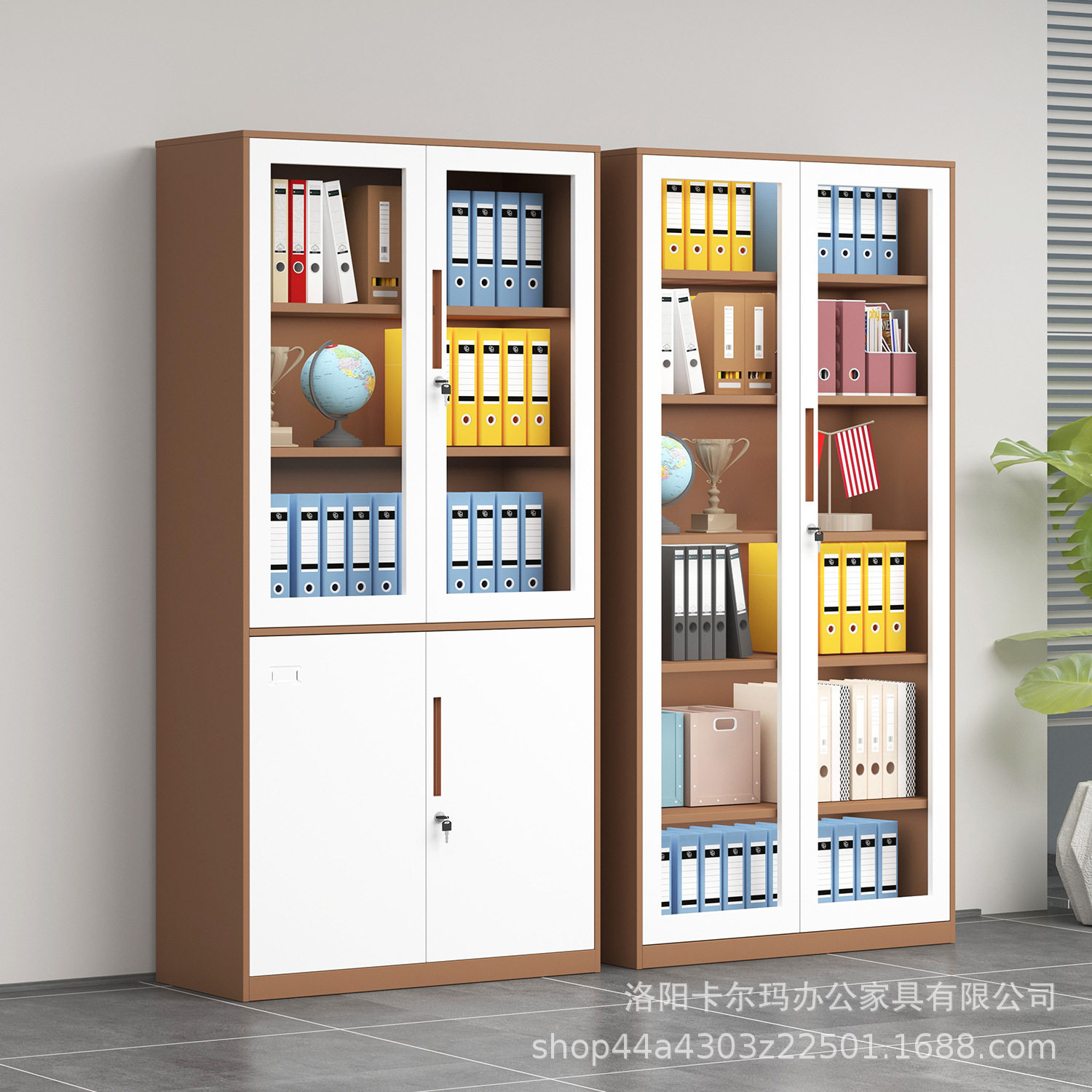 纯黑纯白拆装套色铁皮文件柜