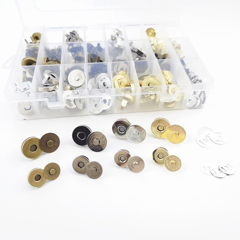 80套金属吸铁磁铁扣1.4cm1.8cm磁性子母扣手缝式隐形子母磁铁纽扣