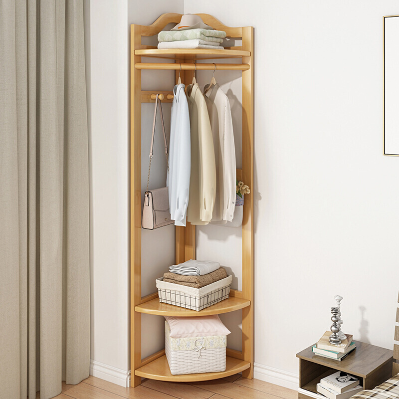 转角衣帽架落地卧室角落家用挂衣架门口立式室内简易衣架子多功能