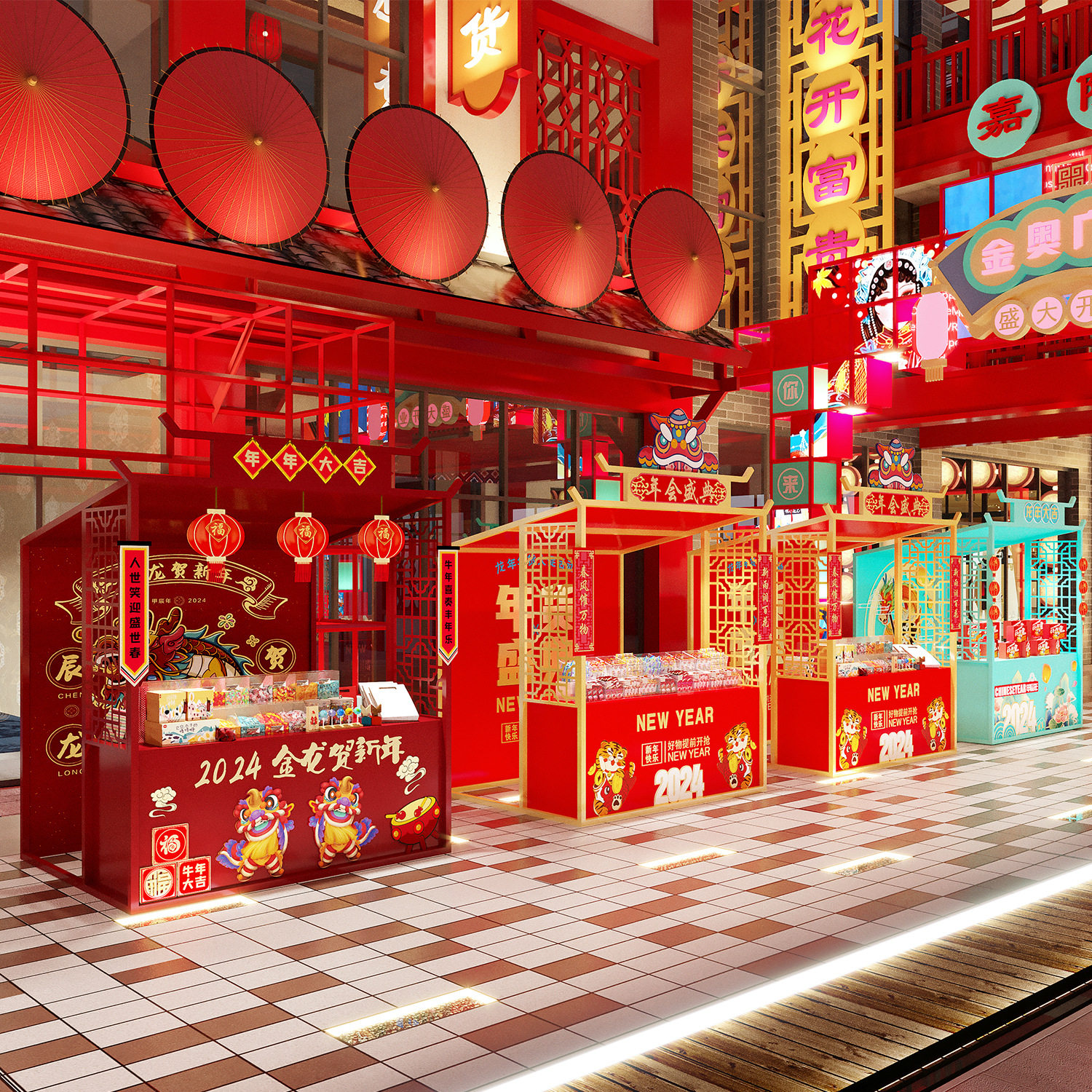 新年集市活动摊位架商场促销展示架夜市美食街小吃架户外摆摊棚架