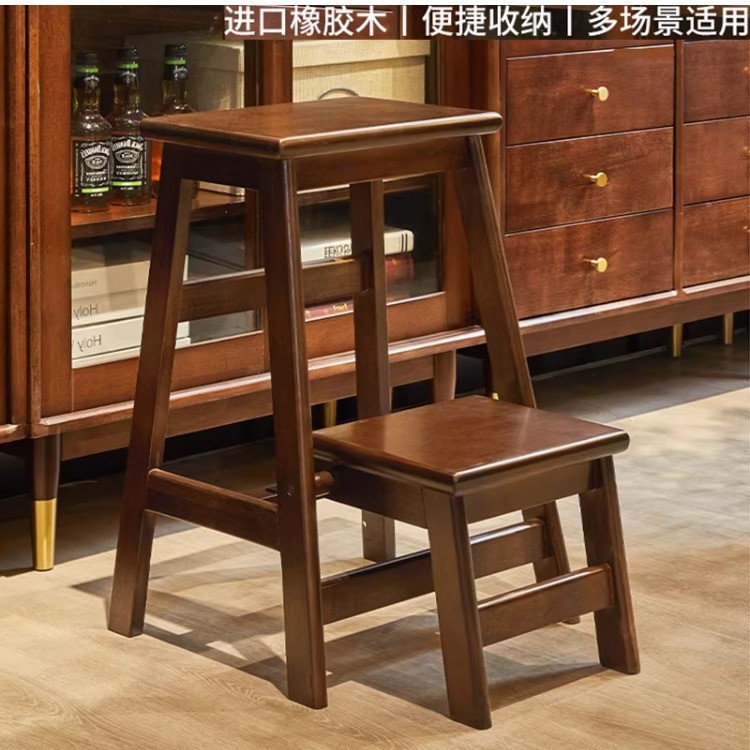 实木可折叠梯凳家用登高凳子两用梯子楼梯椅子木质板凳高脚换鞋凳