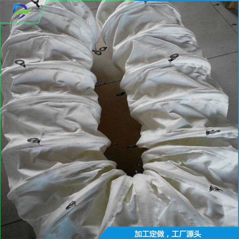乔达推荐散装机伸缩布袋圆形吊环式帆布材质软管水泥厂专用伸缩滤