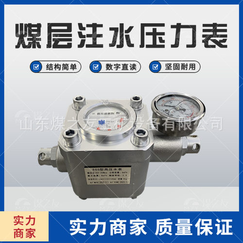 SGS-16双功能矿用高压水表 25MPa煤层注水压力表 流量计