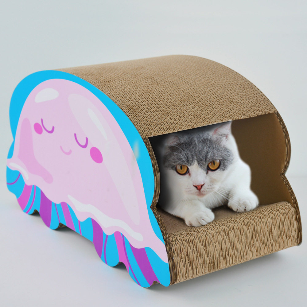 水母--瓦楞纸纸制猫玩耍板-猫窝猫碗猫抓板猫床猫沙发猫洞-车