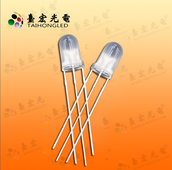 F5/5mm雾状红翠绿三脚LED灯珠
