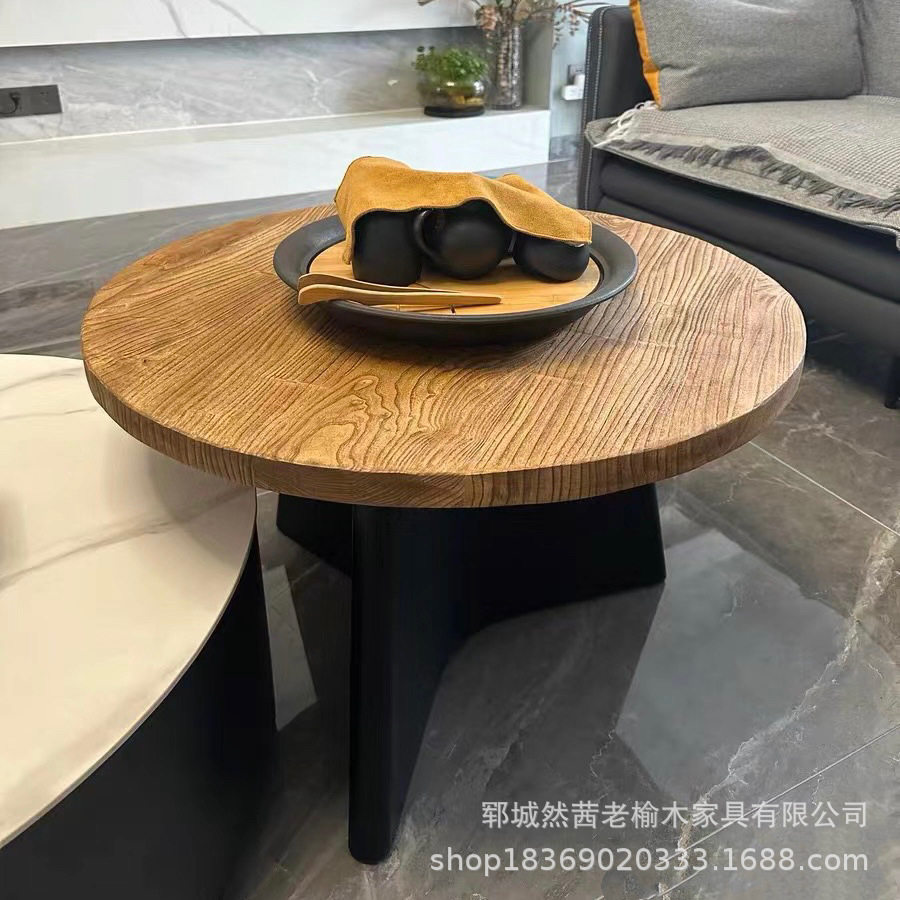 中式木质小茶几客厅装饰老门板茶桌实木多人位餐桌阳台喝茶办公桌
