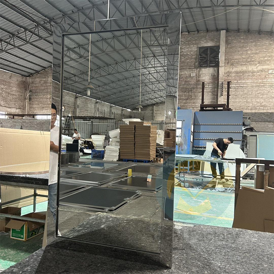 浴室镜工厂批发定制304不锈钢边框镜酒店卫生间浴室壁挂高清墙镜