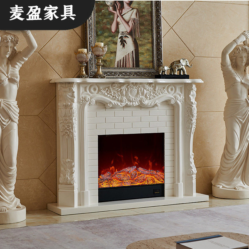 1.5米实木复古壁炉仿真火焰