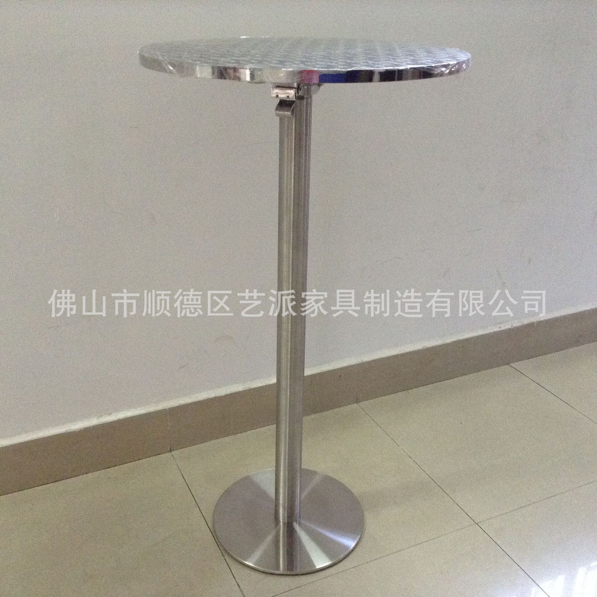 不锈钢圆底盘折叠桌架吧台咖啡厅