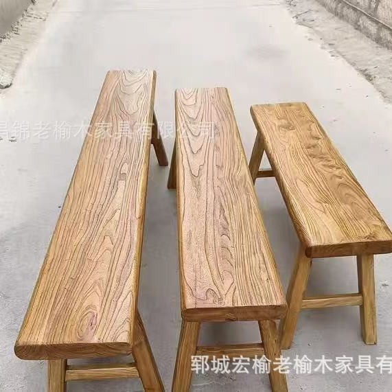 实木长条凳板凳风化复古民宿矮凳实木板家用餐桌凳榫卯矮凳