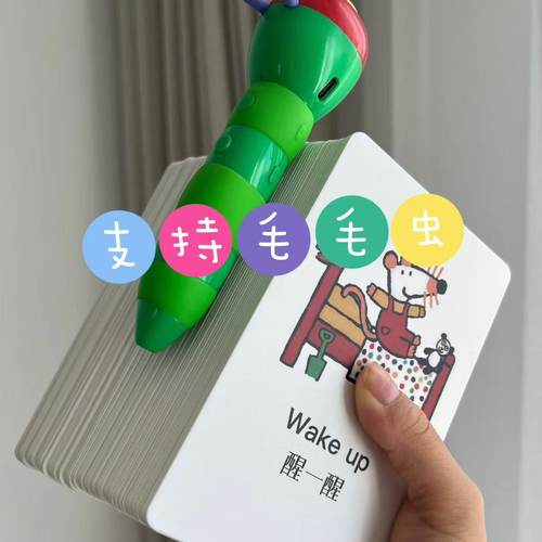 点读版小鼠波波TPR动作指令闪卡英语单词启蒙动画情景支持毛毛虫