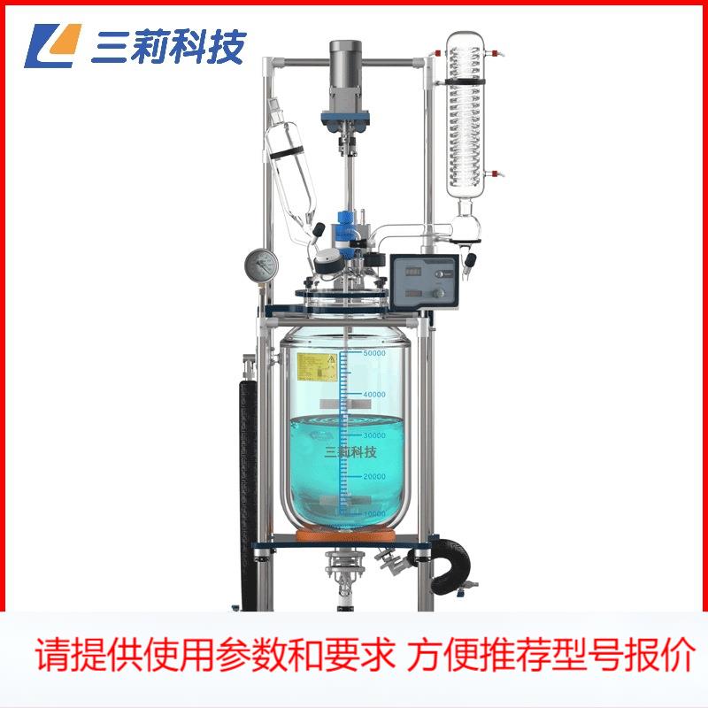 gr-50双层玻璃反应釜 50升中试型gr-50ex防爆双层玻璃反应釜